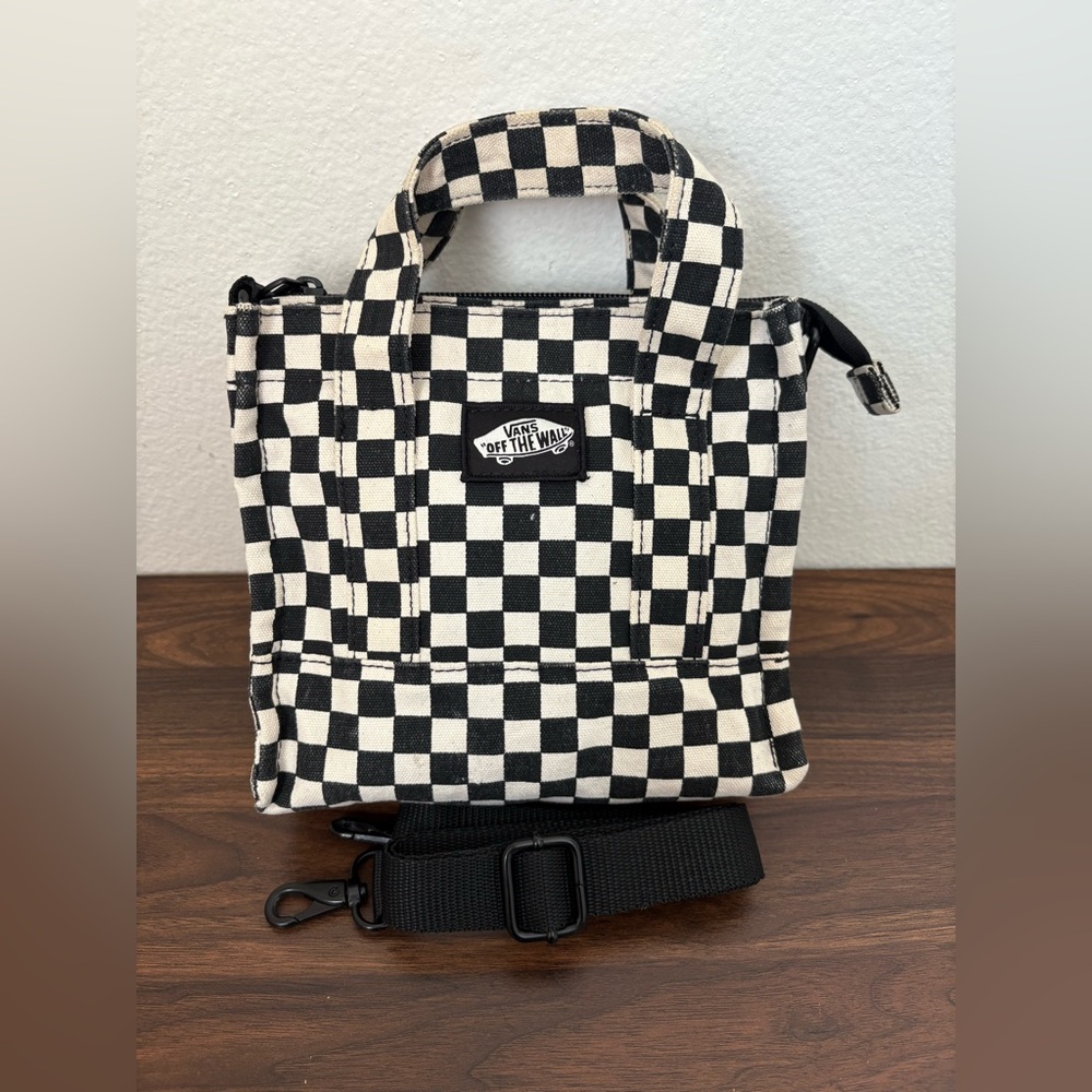 Vans Black and White Checkered Mini Tote